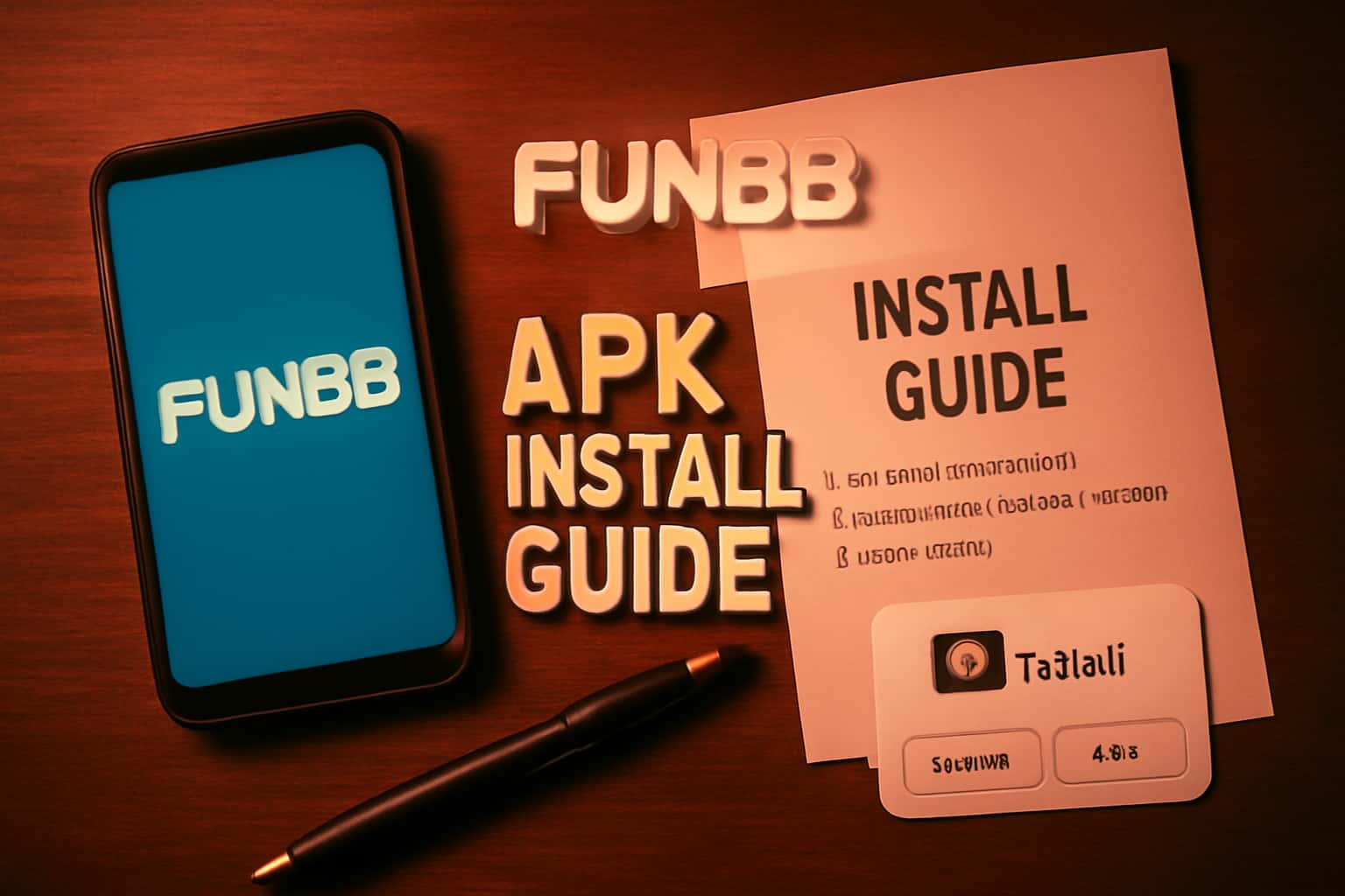An informational graphic illustrating the Fun88 APK Install Guide.