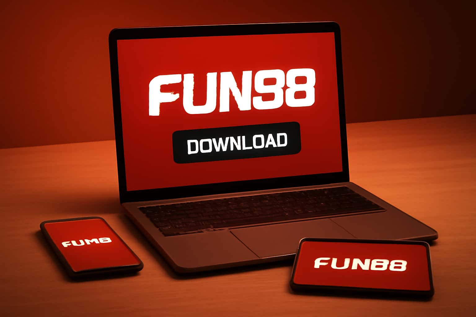 Informational scene about Fun88 Download with prominent text.