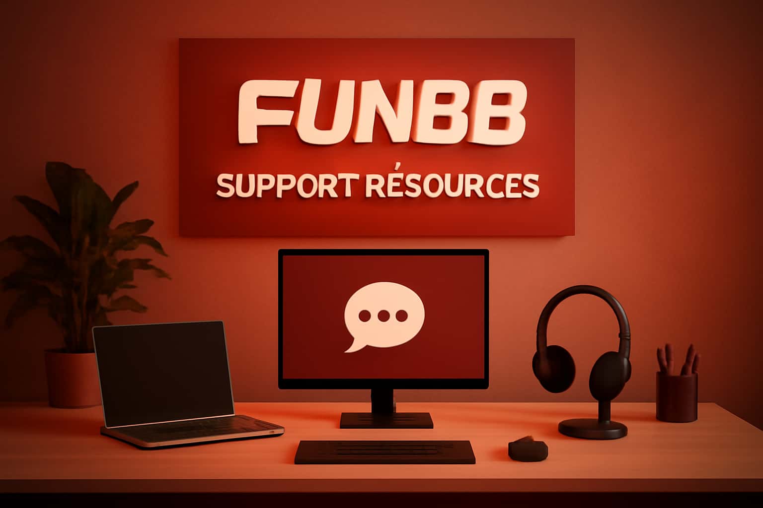 Informational scene depicting Fun88 Support Resources with relevant elements.