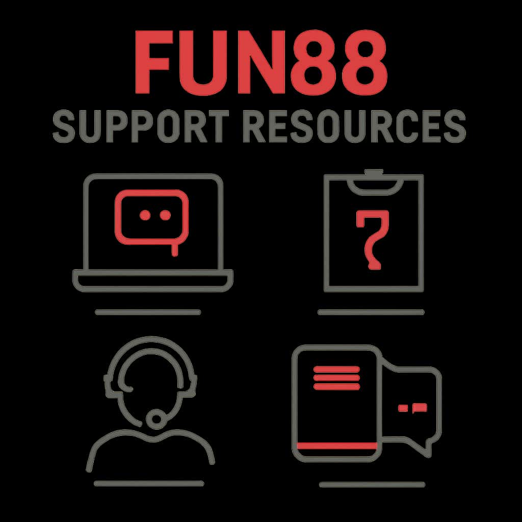 Illustration of Fun88 Support Resources topics.