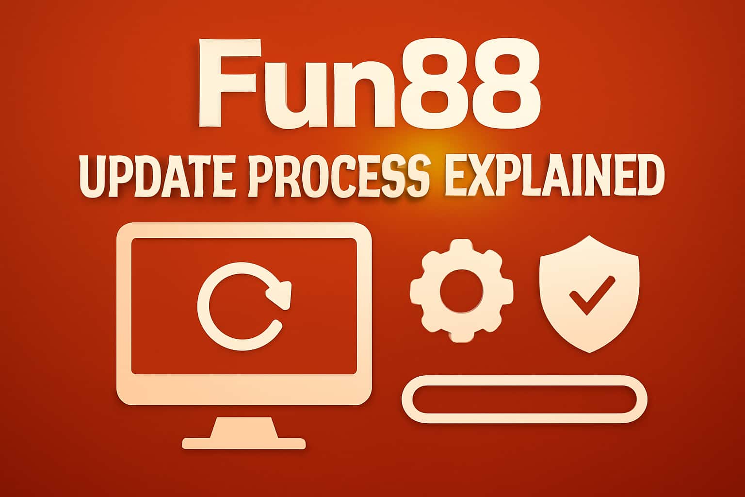 An informational graphic about the Fun88 update process with key details illustrated in a professional manner.