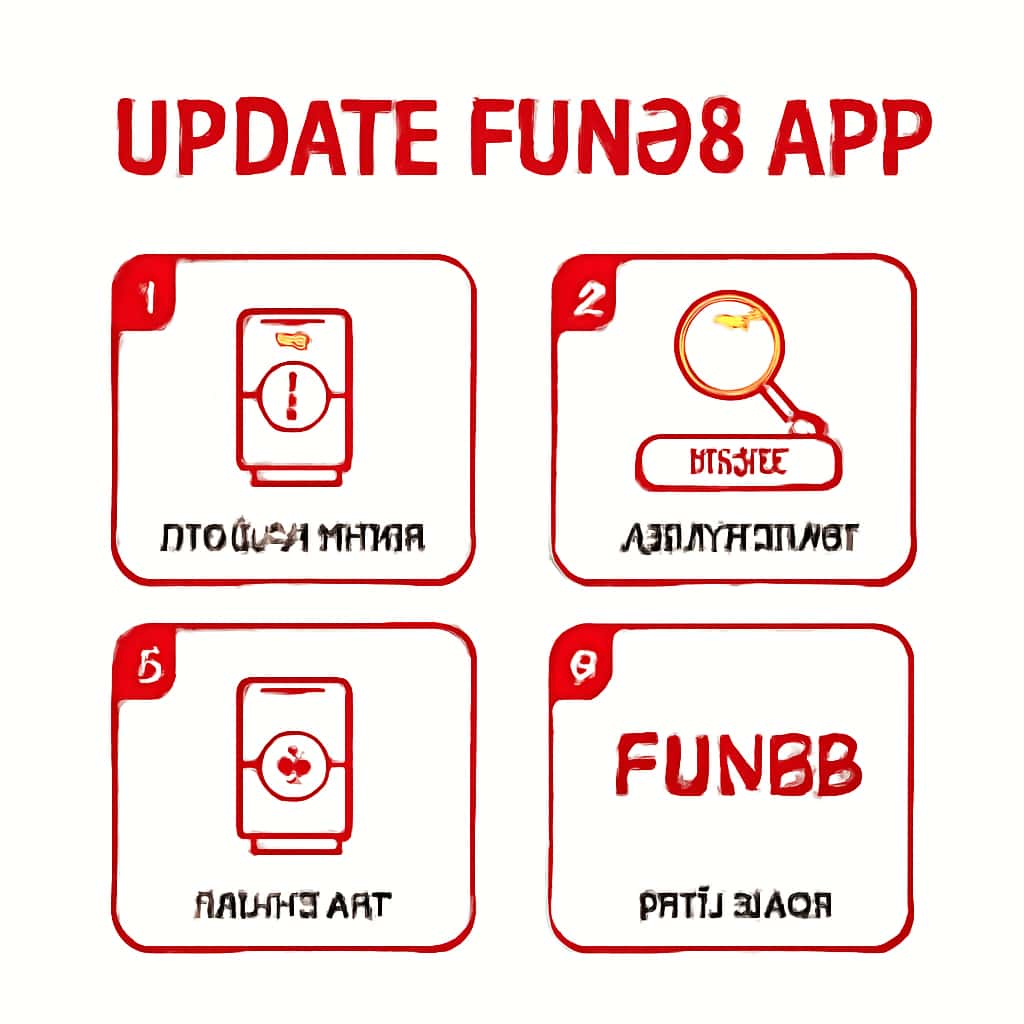 A diagram providing a visual guide to updating the Fun88 app.