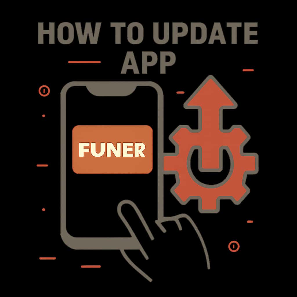 Illustration of the steps to update the Fun88 app.