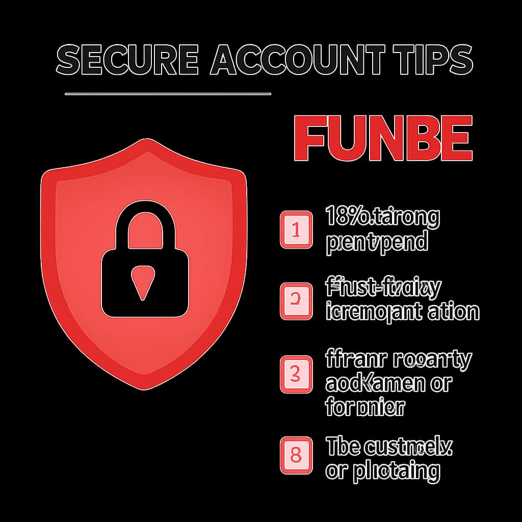An educational diagram illustrating tips for securing a Fun88 account.