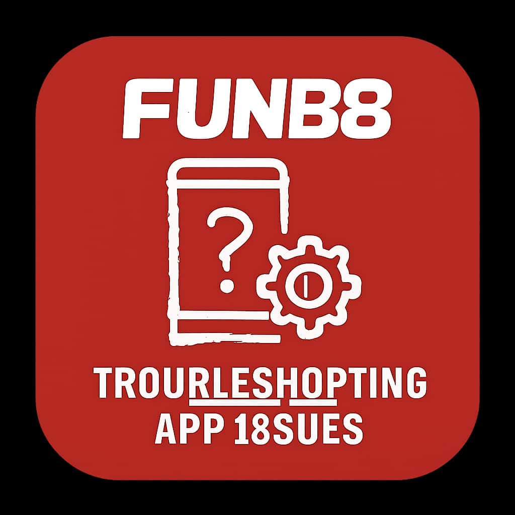 A simple badge design illustrating Fun88 app troubleshooting.